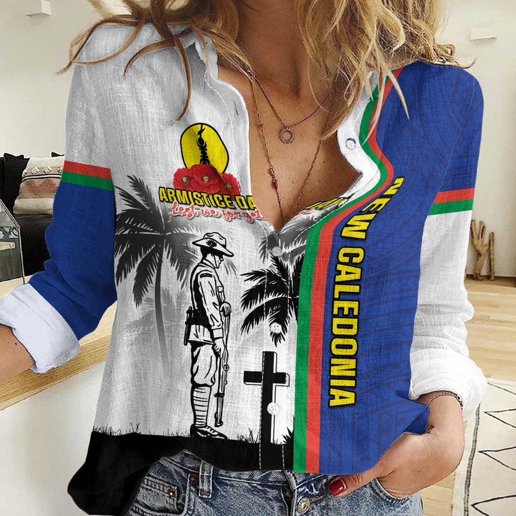 New Caledonia Armistice Day Women Casual Shirt Lest We Forget Flag Style