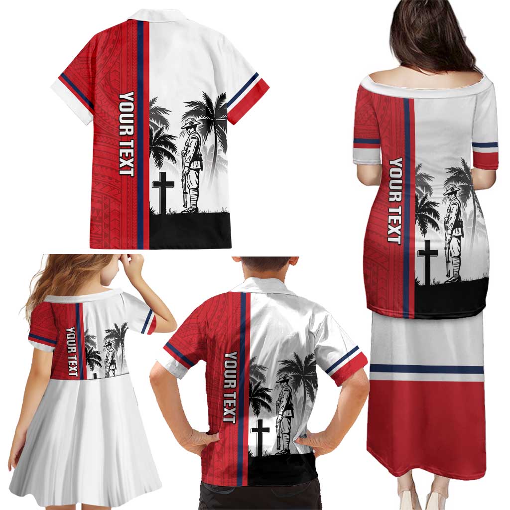 Wallis and Futuna Armistice Day Family Matching Puletasi and Hawaiian Shirt Lest We Forget Flag Style LT05 - Polynesian Pride