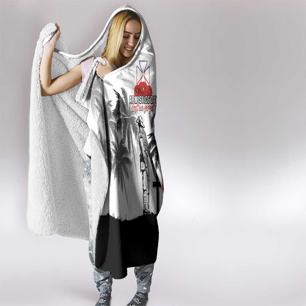Wallis and Futuna Armistice Day Hooded Blanket Lest We Forget Flag Style