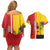 Marquesas Islands Armistice Day Couples Matching Off Shoulder Short Dress and Hawaiian Shirt Lest We Forget Flag Style