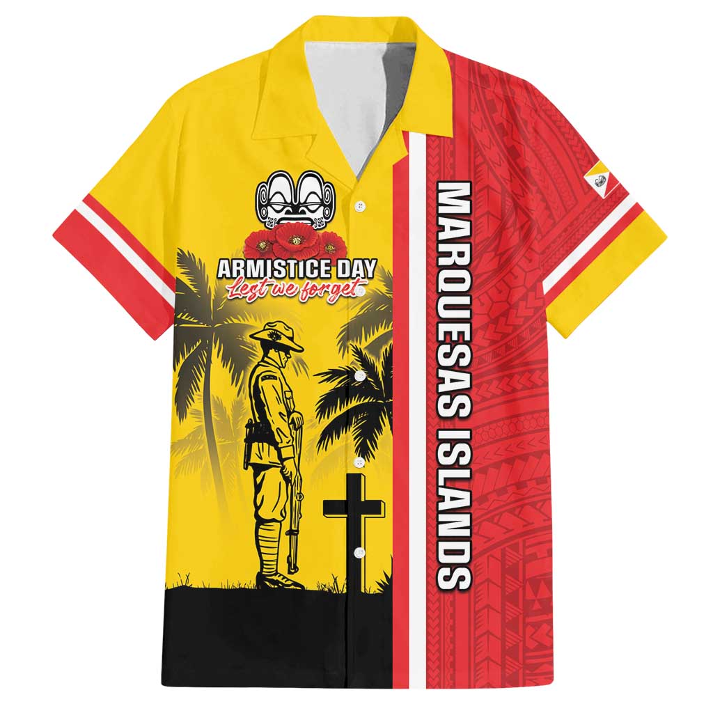 Marquesas Islands Armistice Day Family Matching Off Shoulder Maxi Dress and Hawaiian Shirt Lest We Forget Flag Style