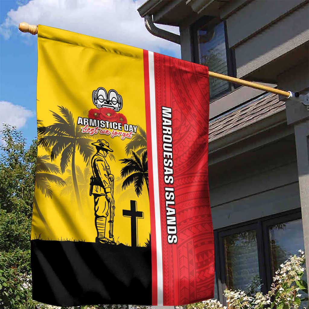 Marquesas Islands Armistice Day Garden Flag Lest We Forget Flag Style