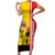 Marquesas Islands Armistice Day Short Sleeve Bodycon Dress Lest We Forget Flag Style