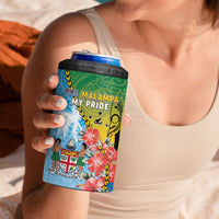 Personalised Malampa Fiji Day 4 in 1 Can Cooler Tumbler Tribal Pattern With Tropical Flowers - Polynesian Pride