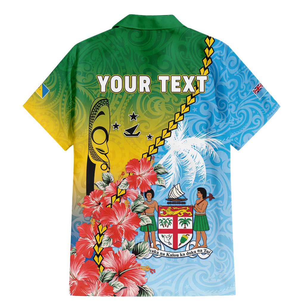 Personalised Malampa Fiji Day Family Matching Mermaid Dress and Hawaiian Shirt Tribal Pattern With Tropical Flowers - Polynesian Pride