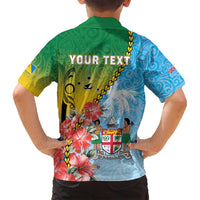 Personalised Malampa Fiji Day Family Matching Summer Maxi Dress and Hawaiian Shirt Tribal Pattern With Tropical Flowers - Polynesian Pride