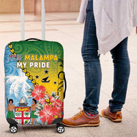 Malampa Fiji Day Luggage Cover Tribal Pattern With Tropical Flowers - Polynesian Pride