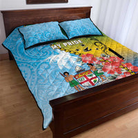 Malampa Fiji Day Quilt Bed Set Tribal Pattern With Tropical Flowers - Polynesian Pride