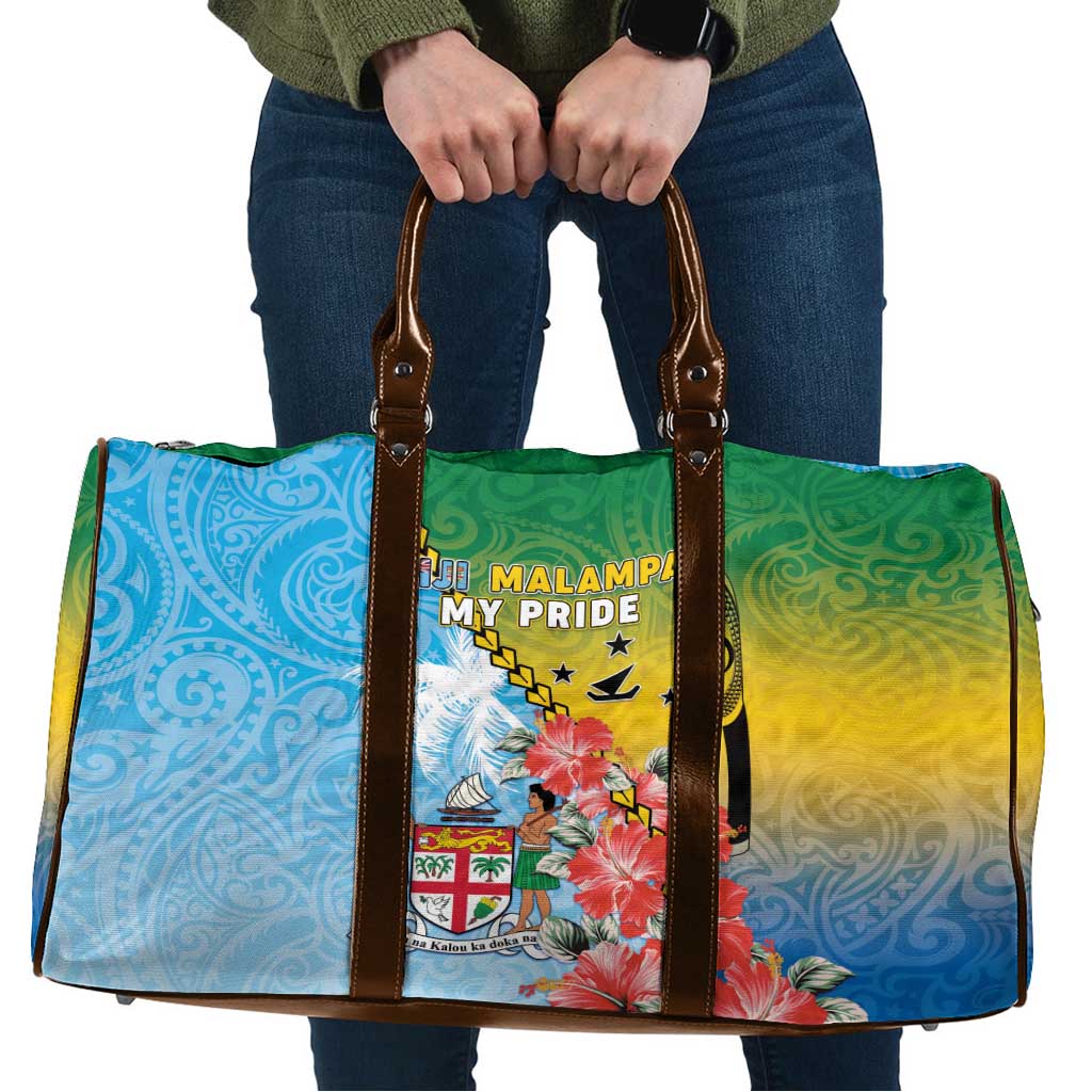 Malampa Fiji Day Travel Bag Tribal Pattern With Tropical Flowers - Polynesian Pride