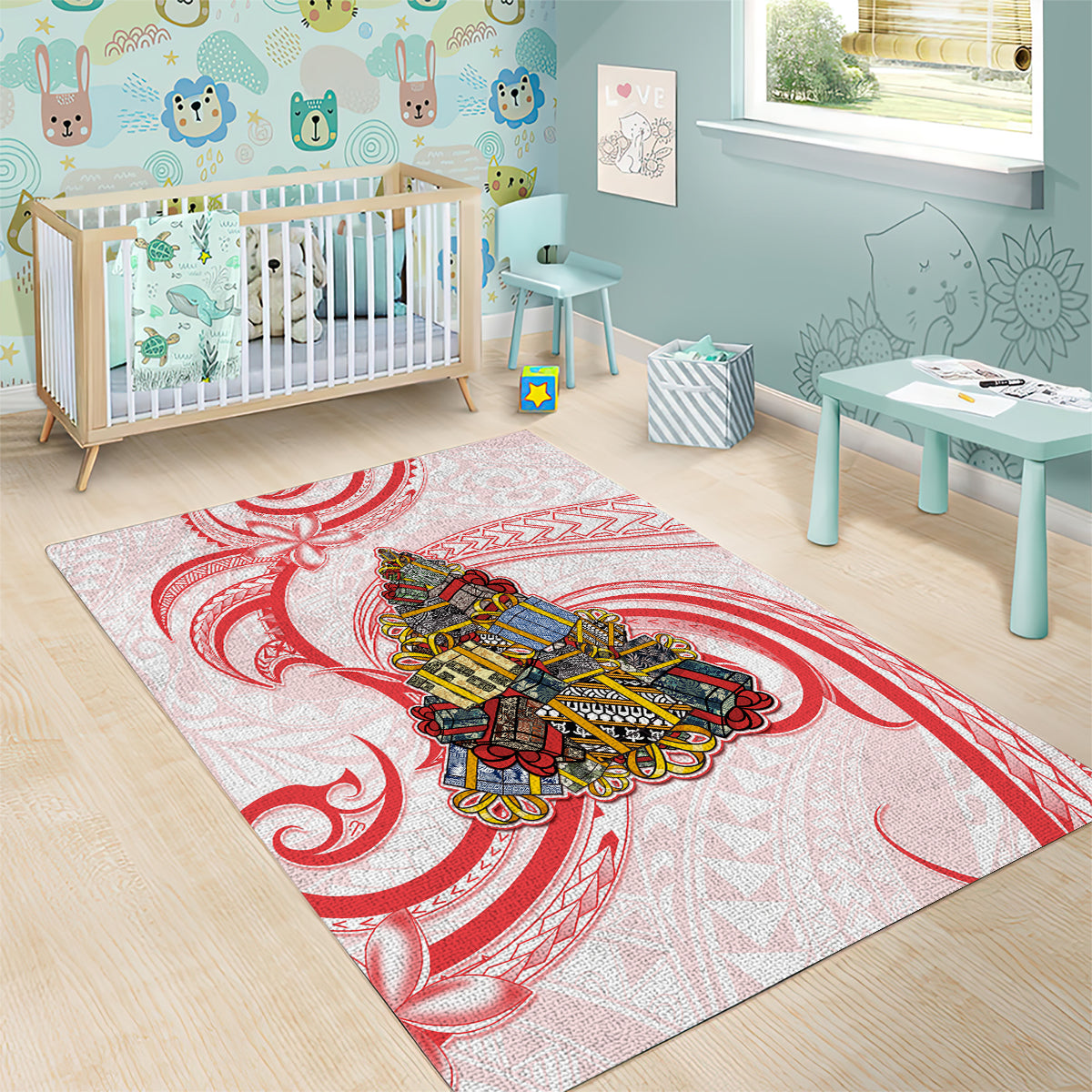 Happy Boxing Day Area Rug Polynesian Gift Boxes Christmas Tree LT05 - Polynesian Pride