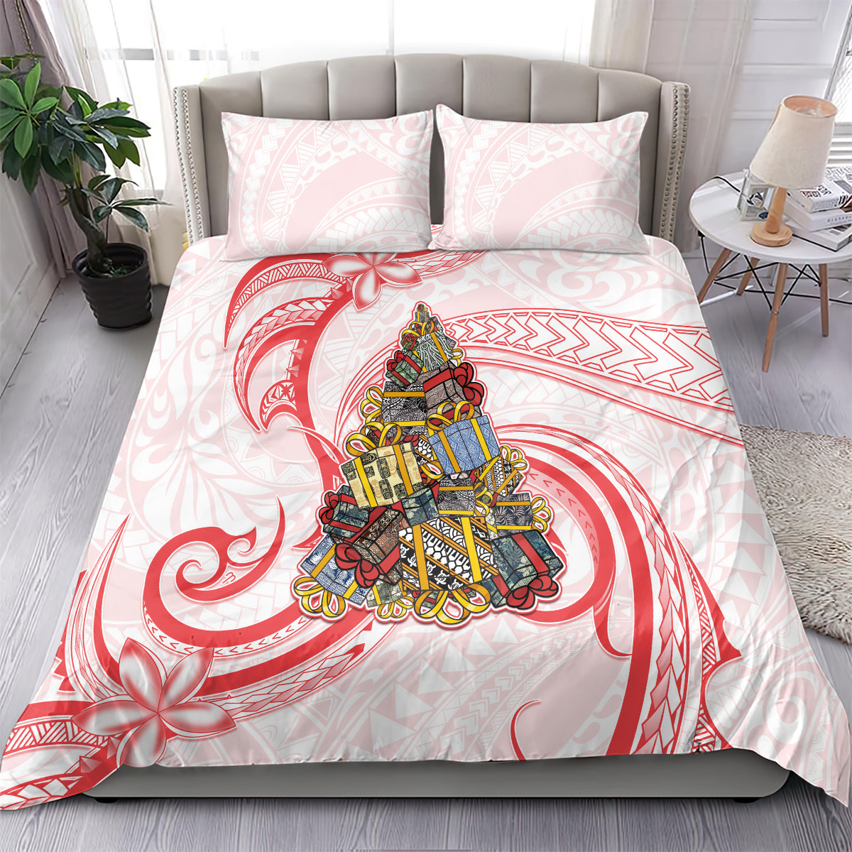 Happy Boxing Day Bedding Set Polynesian Gift Boxes Christmas Tree LT05 - Polynesian Pride
