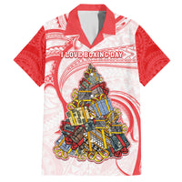 Personalized Happy Boxing Day Family Matching Summer Maxi Dress and Hawaiian Shirt Polynesian Gift Boxes Christmas Tree LT05 Dad's Shirt - Short Sleeve Red - Polynesian Pride