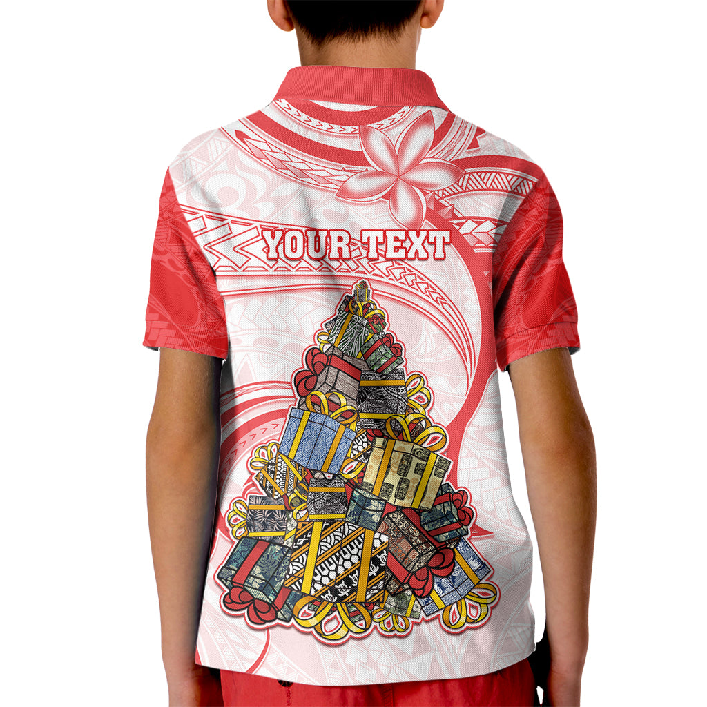 Personalized Happy Boxing Day Kid Polo Shirt Polynesian Gift Boxes Christmas Tree LT05 - Polynesian Pride