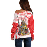 Personalized Happy Boxing Day Off Shoulder Sweater Polynesian Gift Boxes Christmas Tree LT05 - Polynesian Pride