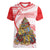 Personalized Happy Boxing Day Women V Neck T Shirt Polynesian Gift Boxes Christmas Tree LT05 Female Red - Polynesian Pride