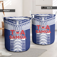Rugby Toa Samoa Laundry Basket Samoan Tatau Blue Version LT05 - Polynesian Pride