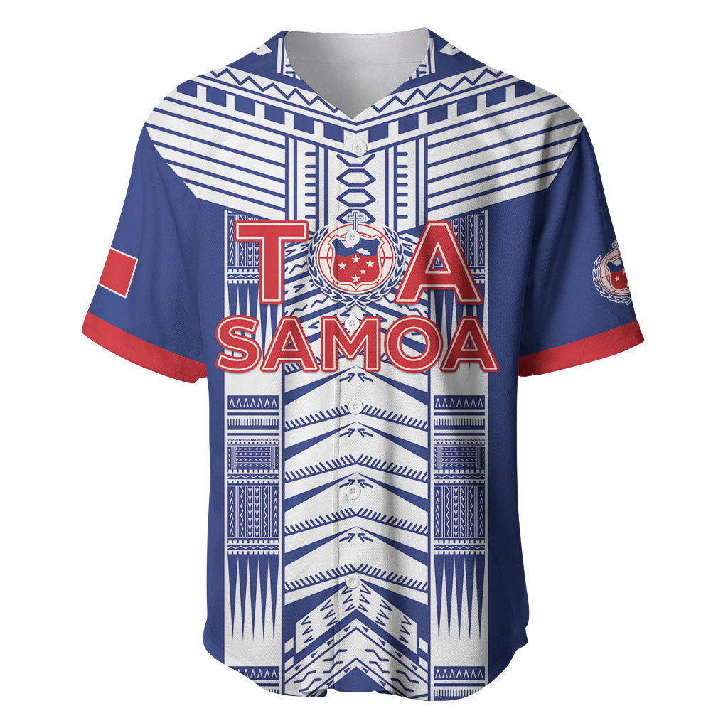Custom Rugby Toa Samoa Baseball Jersey Samoan Tatau Blue Version LT05 Blue - Polynesian Pride