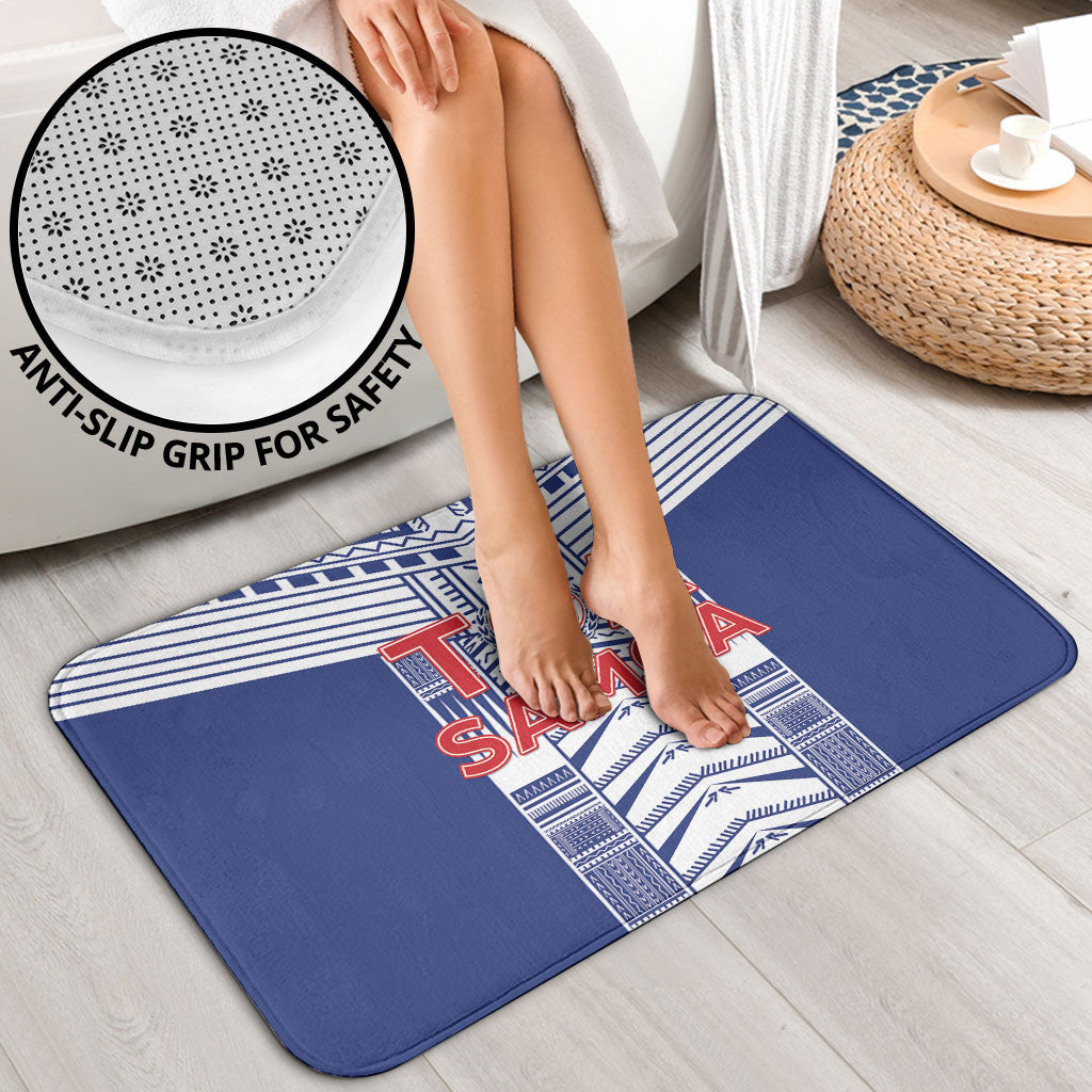 Rugby Toa Samoa Bathroom Set Samoan Tatau Blue Version LT05 - Polynesian Pride