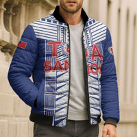 Custom Rugby Toa Samoa Bomber Puffer Jacket Samoan Tatau Blue Version LT05 - Polynesian Pride