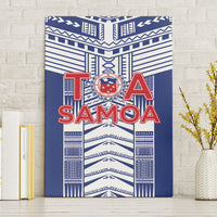 Rugby Toa Samoa Canvas Wall Art Samoan Tatau Blue Version LT05 Without Frame Blue - Polynesian Pride