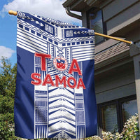 Rugby Toa Samoa Garden Flag Samoan Tatau Blue Version LT05 - Polynesian Pride