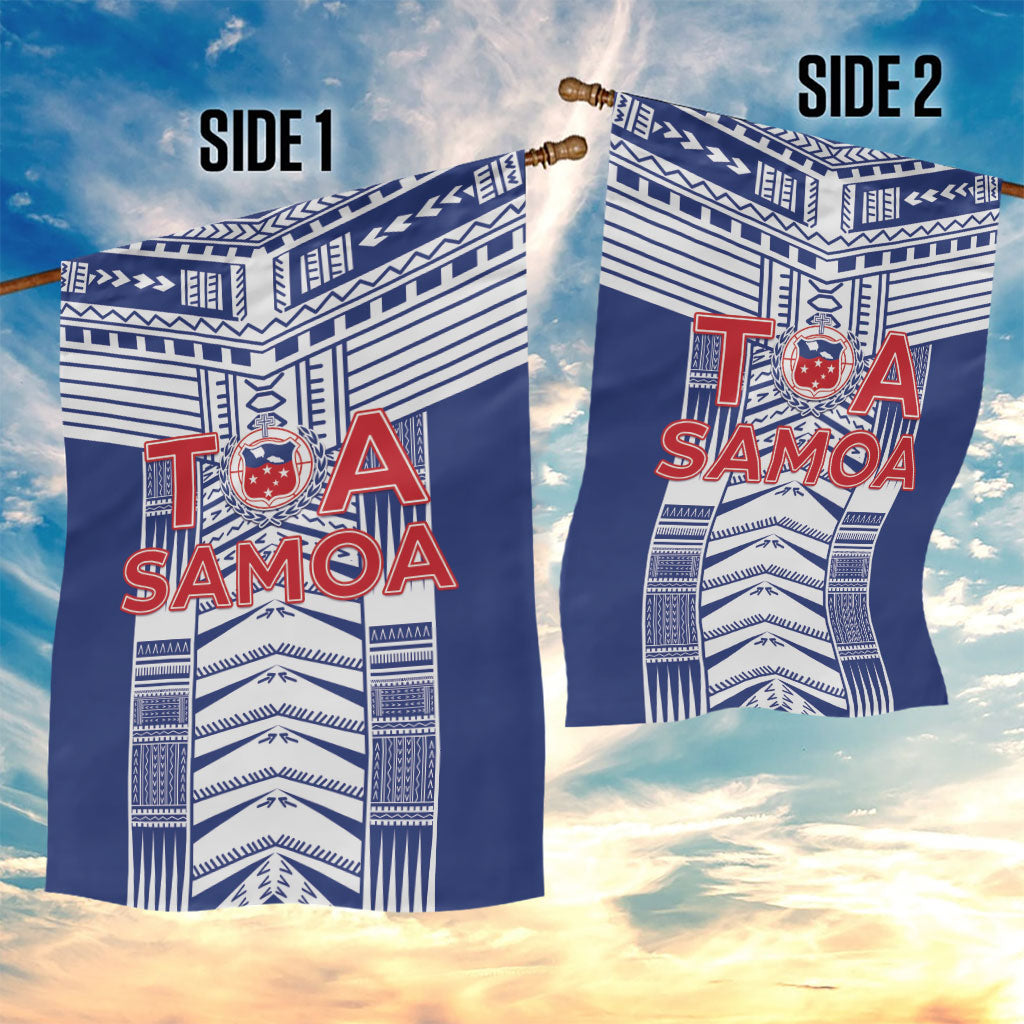 Rugby Toa Samoa Garden Flag Samoan Tatau Blue Version LT05 - Polynesian Pride