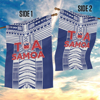Rugby Toa Samoa Garden Flag Samoan Tatau Blue Version LT05 - Polynesian Pride