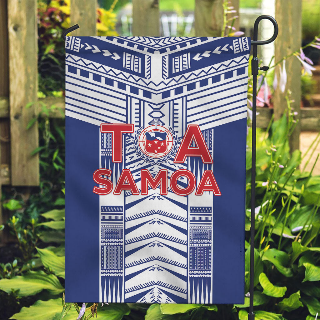 Rugby Toa Samoa Garden Flag Samoan Tatau Blue Version LT05 Garden Flag Blue - Polynesian Pride