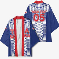 Custom Rugby Toa Samoa Kimono Samoan Tatau Blue Version LT05 - Polynesian Pride