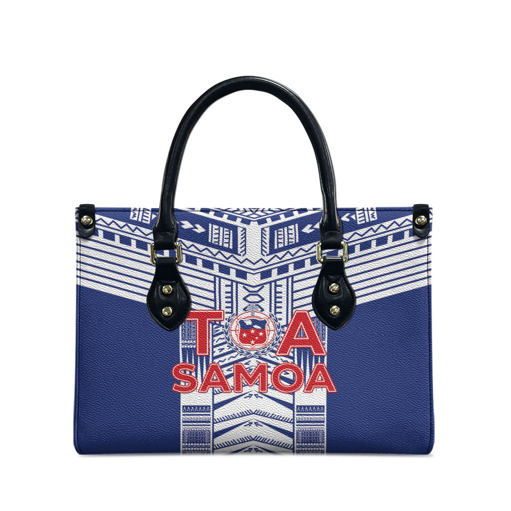 Rugby Toa Samoa Leather Bag Samoan Tatau Blue Version LT05 - Polynesian Pride