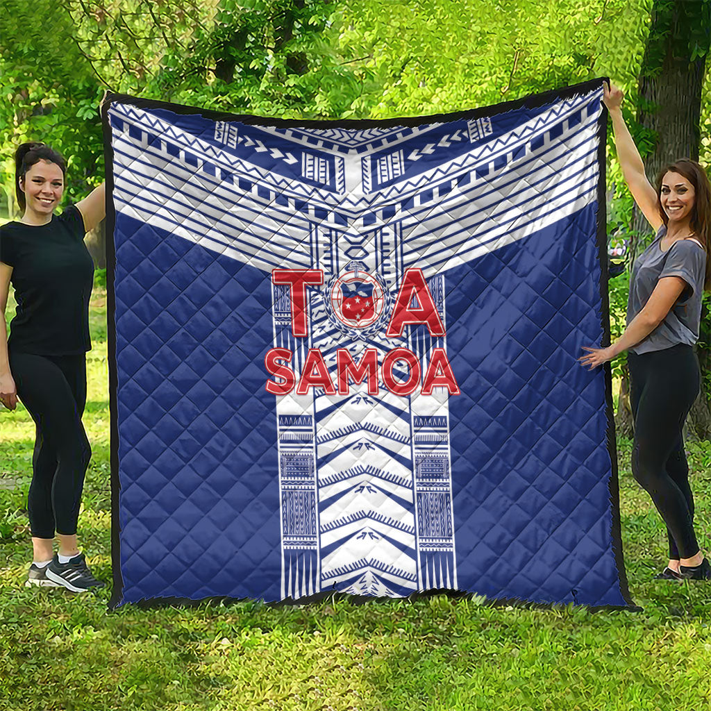 Rugby Toa Samoa Quilt Samoan Tatau Blue Version LT05 - Polynesian Pride