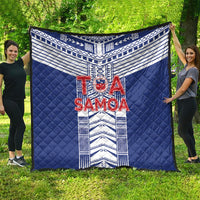 Rugby Toa Samoa Quilt Samoan Tatau Blue Version LT05 - Polynesian Pride