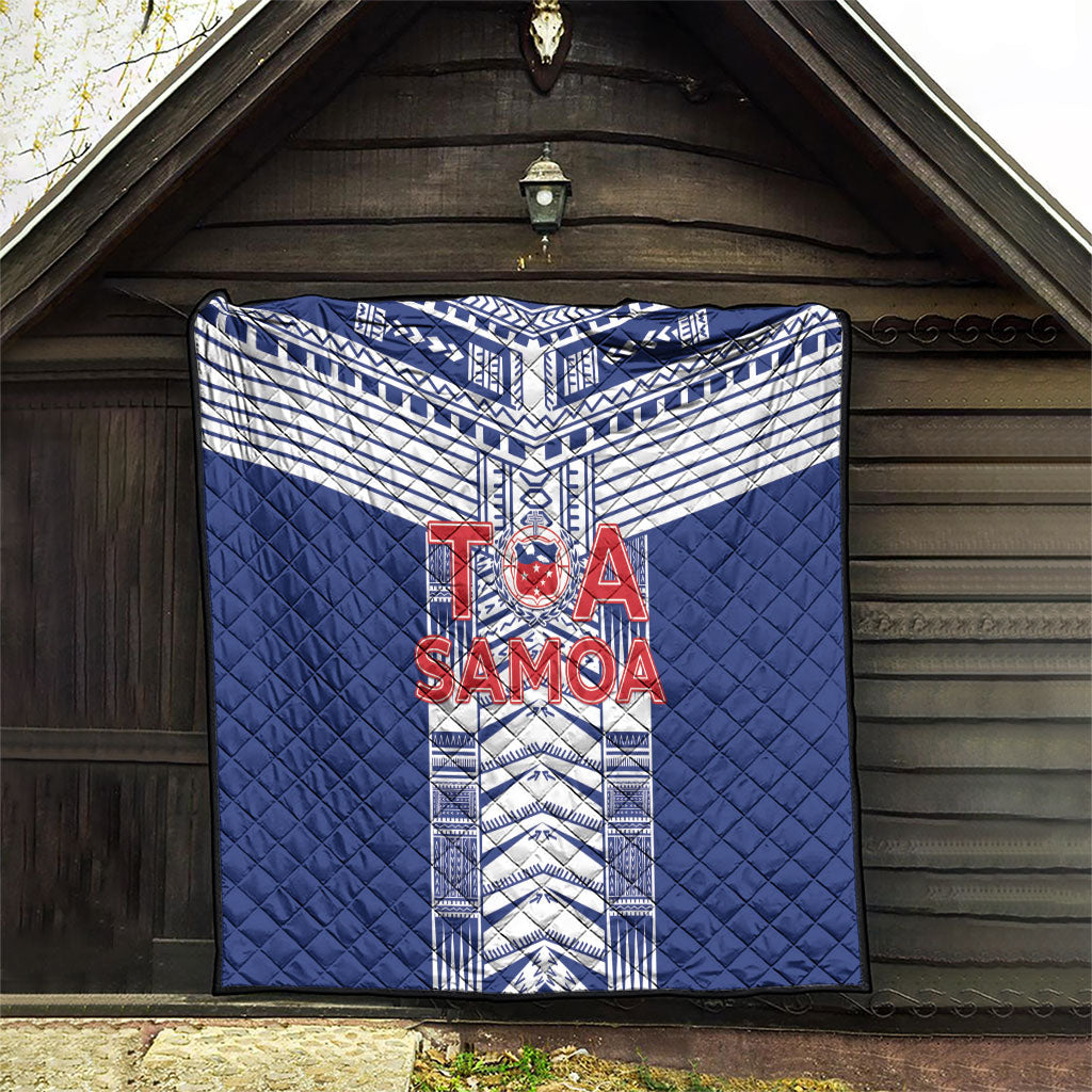 Rugby Toa Samoa Quilt Samoan Tatau Blue Version LT05 - Polynesian Pride