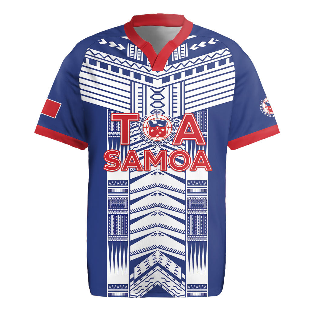 Custom Rugby Toa Samoa Rugby Jersey Samoan Tatau Blue Version LT05 Blue - Polynesian Pride
