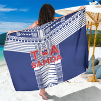 Rugby Toa Samoa Sarong Samoan Tatau Blue Version LT05 One Size 44 x 66 inches Blue - Polynesian Pride