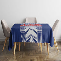 Rugby Toa Samoa Tablecloth Samoan Tatau Blue Version LT05 - Polynesian Pride