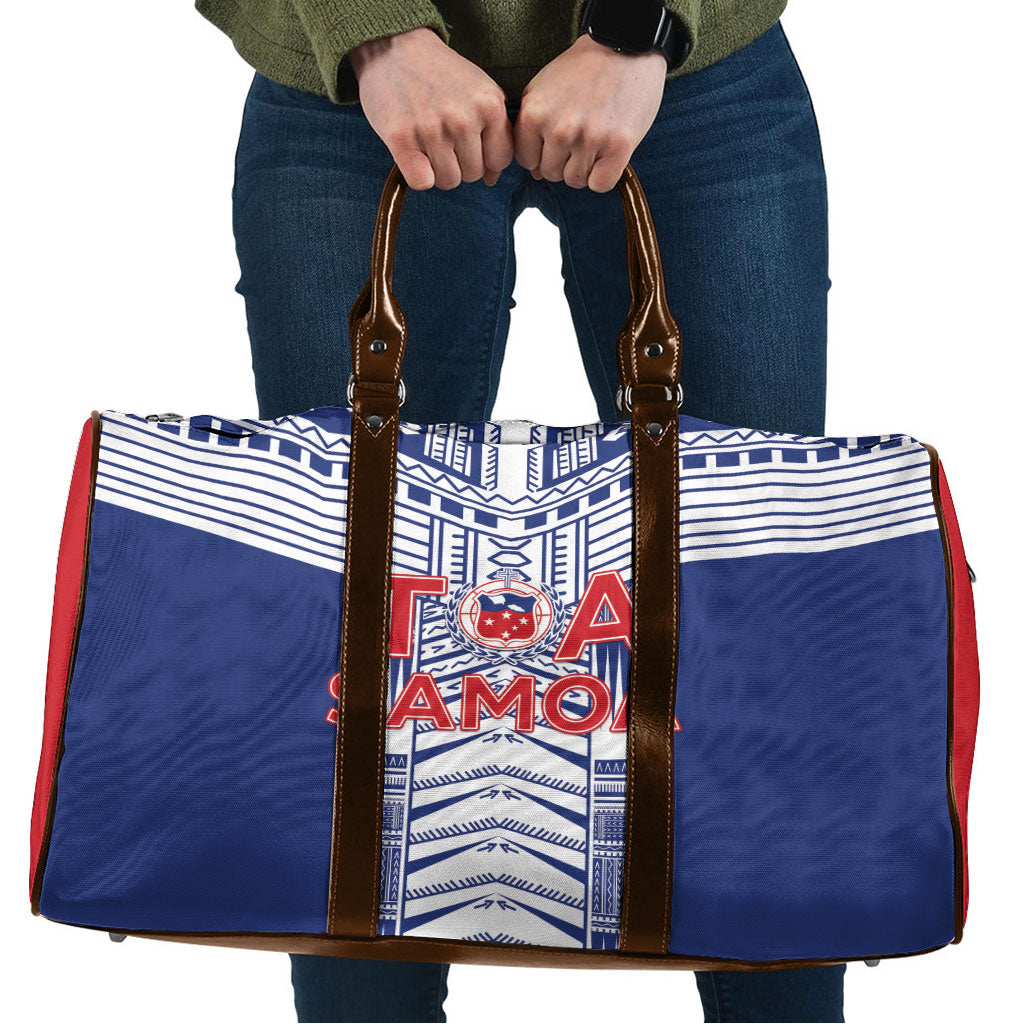 Rugby Toa Samoa Travel Bag Samoan Tatau Blue Version LT05 Blue - Polynesian Pride