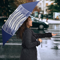 Rugby Toa Samoa Umbrella Samoan Tatau Blue Version LT05 - Polynesian Pride