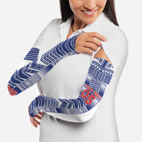 Custom Rugby Toa Samoa Arm Sleeves Samoan Tatau White Version LT05 - Polynesian Pride