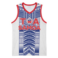 Custom Rugby Toa Samoa Basketball Jersey Samoan Tatau White Version LT05 Unisex White - Polynesian Pride