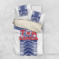 Rugby Toa Samoa Bedding Set Samoan Tatau White Version LT05 US Twin 172cm x 218cm White - Polynesian Pride