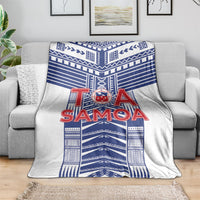 Rugby Toa Samoa Blanket Samoan Tatau White Version LT05 - Polynesian Pride