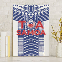 Rugby Toa Samoa Canvas Wall Art Samoan Tatau White Version LT05 Without Frame White - Polynesian Pride