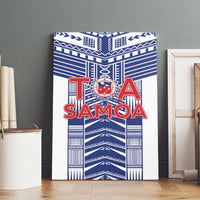 Rugby Toa Samoa Canvas Wall Art Samoan Tatau White Version LT05 - Polynesian Pride