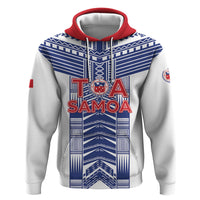 Custom Rugby Toa Samoa Hoodie Samoan Tatau White Version LT05 Pullover Hoodie White - Polynesian Pride
