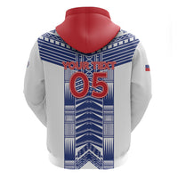 Custom Rugby Toa Samoa Hoodie Samoan Tatau White Version LT05 - Polynesian Pride