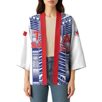 Custom Rugby Toa Samoa Kimono Samoan Tatau White Version LT05 - Polynesian Pride
