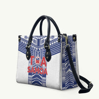 Rugby Toa Samoa Leather Bag Samoan Tatau White Version LT05 White - Polynesian Pride