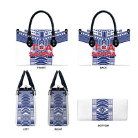 Rugby Toa Samoa Leather Bag Samoan Tatau White Version LT05 - Polynesian Pride