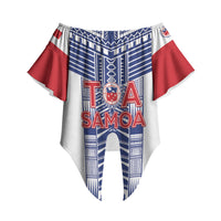 Custom Rugby Toa Samoa Off Shoulder Wrap Waist Top Samoan Tatau White Version LT05 - Polynesian Pride